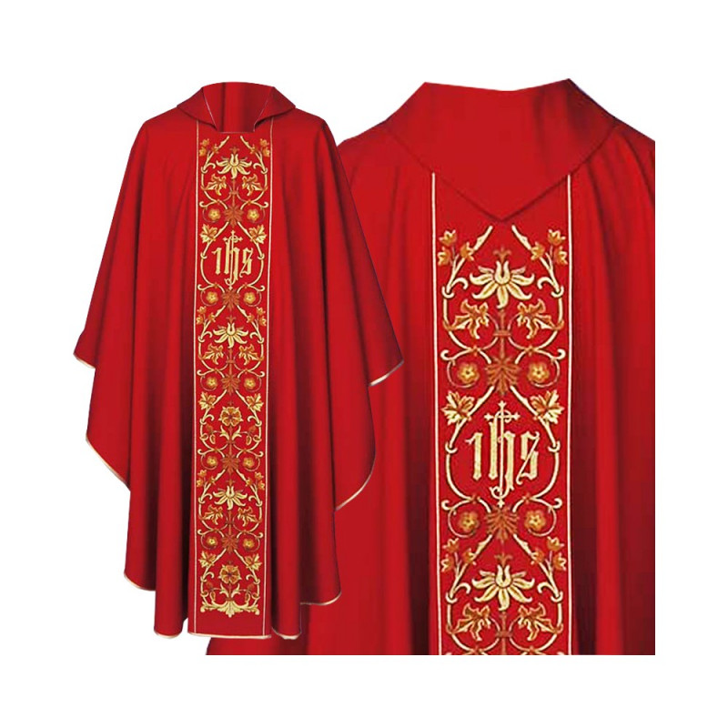Gothic Chasuble IHS - liturgical colors (18) - Best Catholic Shop