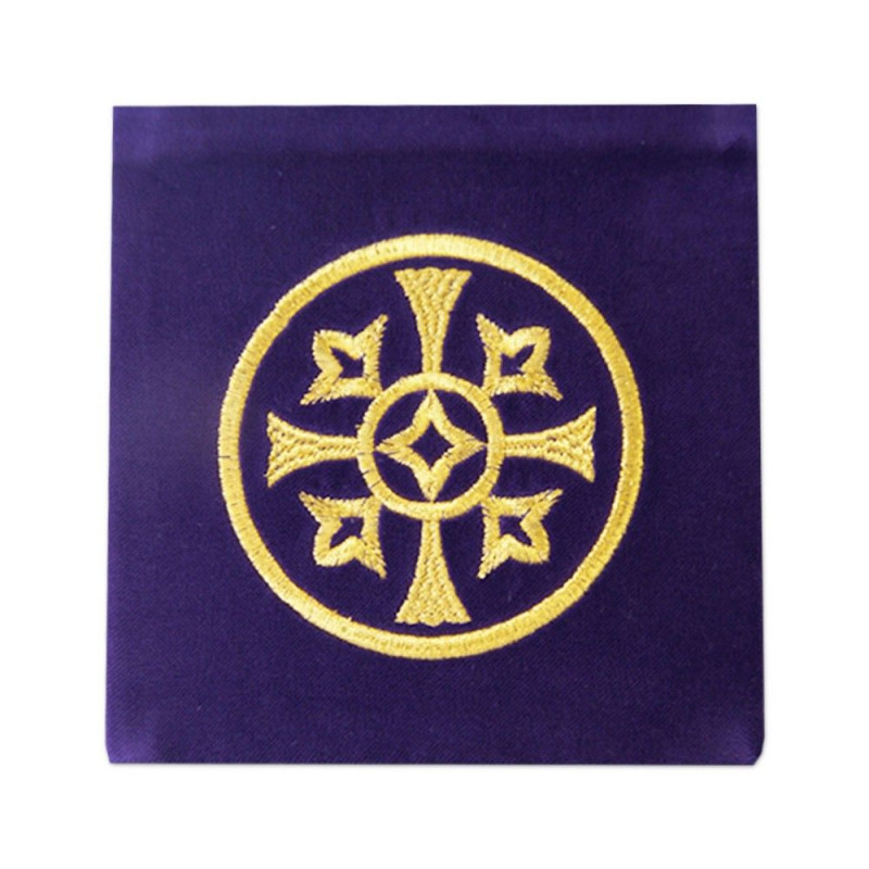 Velvet embroidered pall, purple - decorative embroidery - Best Catholic Shop