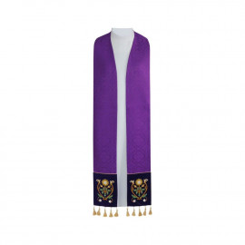 Priest's stole with tassels, jacquard (2 colors)
