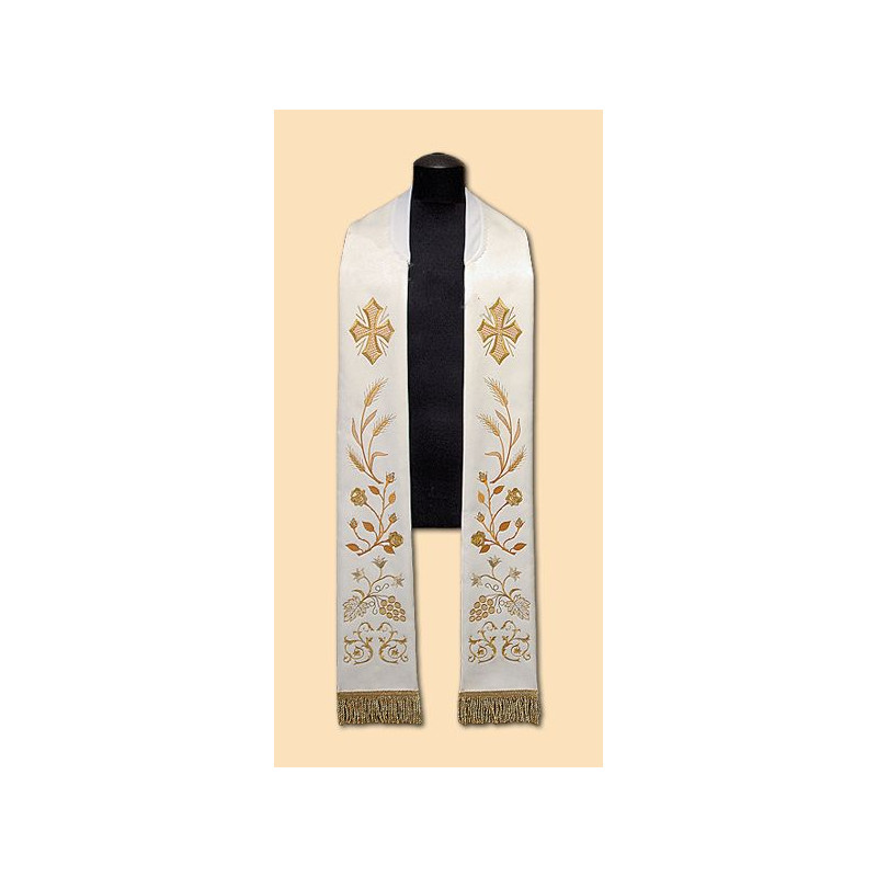 Stole Embroidered - crosses, ears, roses (35) - Best Catholic Shop