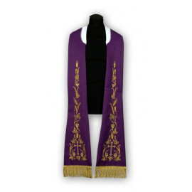 Purple stole - Roman pattern, embroidered (186)