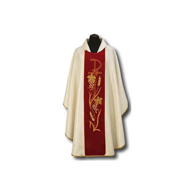 Damask chasuble, velvet belt (017) - Best Catholic Shop