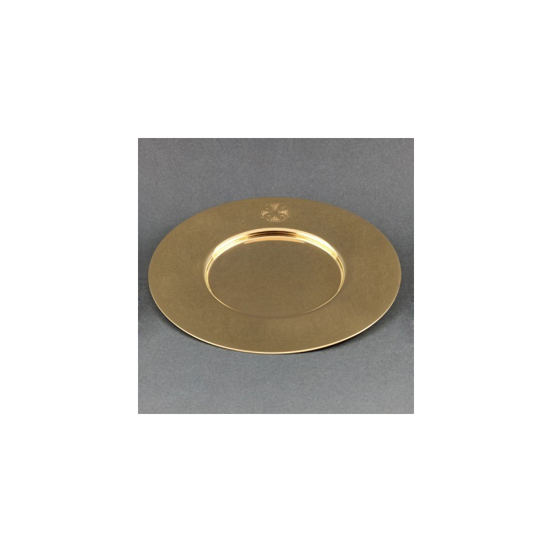 Gold-plated chalice paten, brass diameter 15.5 cm - Best Catholic Shop