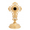Brass reliquary, gilded - 29 cm - Image 2