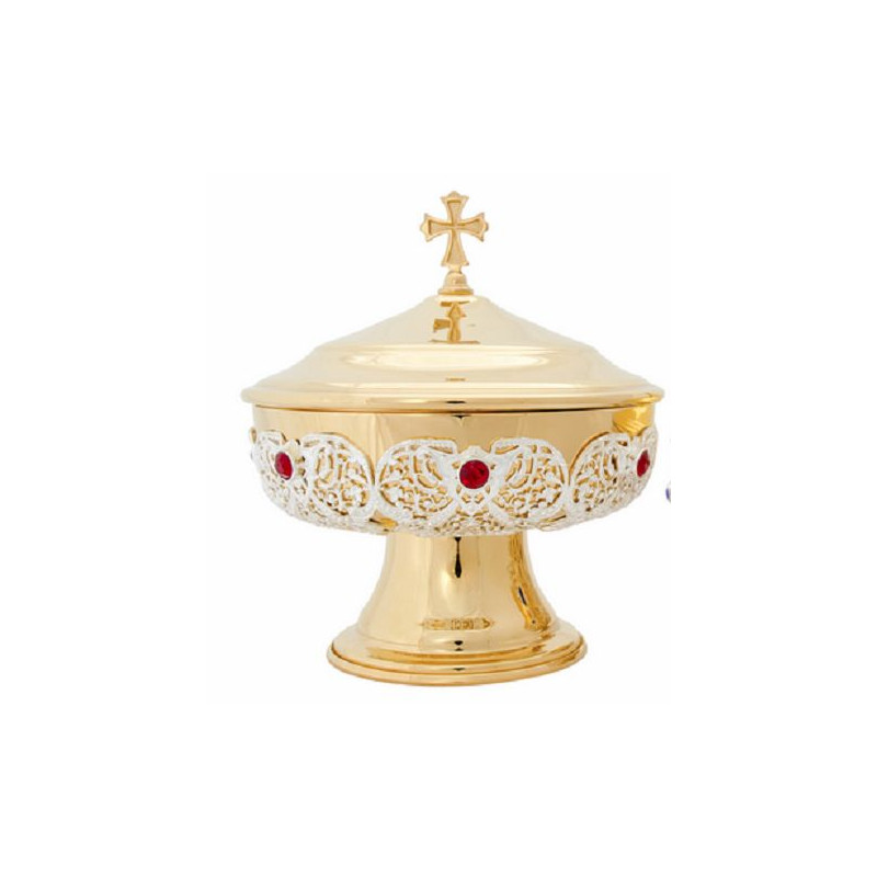 Paten decorated, brass, gold-plated - 16 cm - Best Catholic Shop