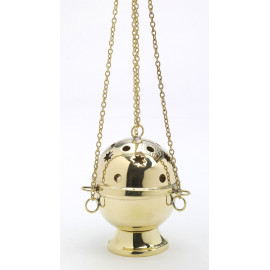 Brass thurible, gold colour (stars) - 15 cm