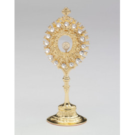 Reliquary - 20 cm with gemstones, gold plated