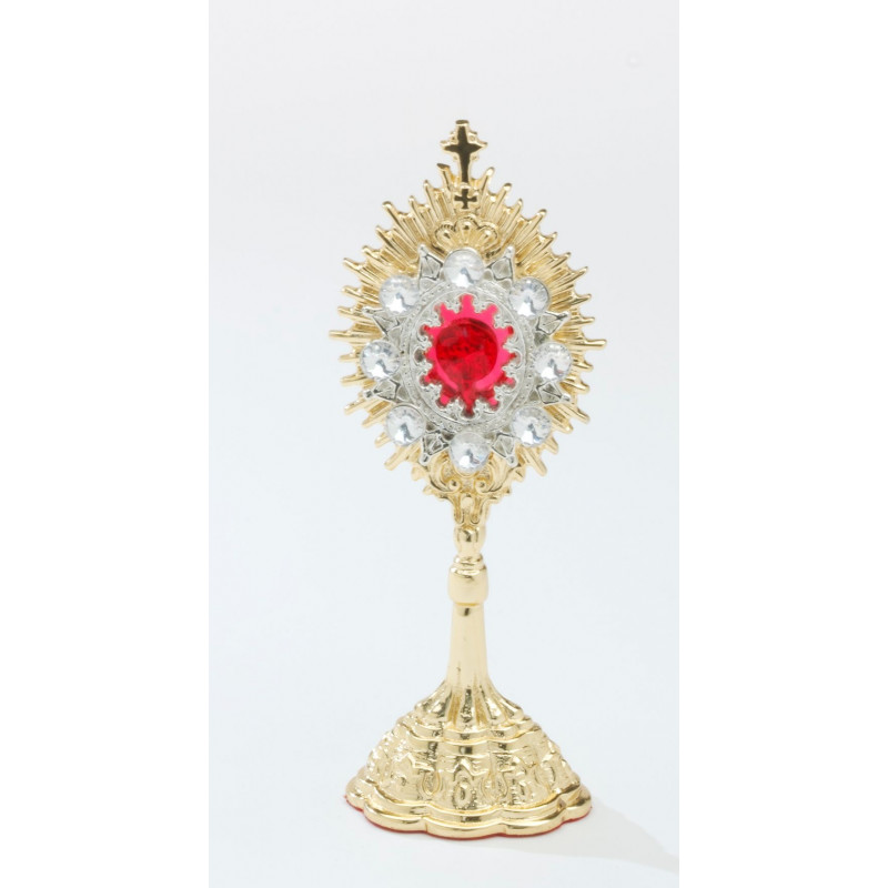 Reliquary - 14.5 cm, with gemstones, gold plated - Best Catholic Shop