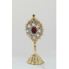 Reliquary - 14.5 cm, with gemstones, gold plated - Image 2