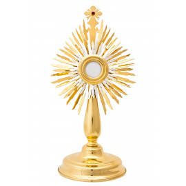 Brass reliquary, gilded - 33 cm