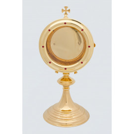 Custody for a large host, brass, gold-plated - 36 cm