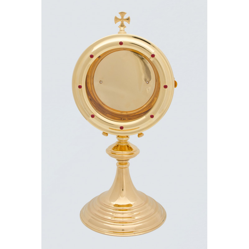 Custody for a large host, brass, gold-plated - 36 cm - Best Catholic Shop