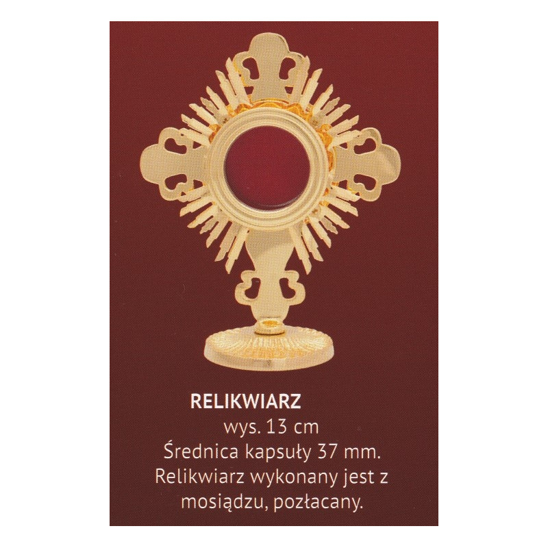 Brass reliquary, gold-plated - 13 cm (A) - Best Catholic Shop