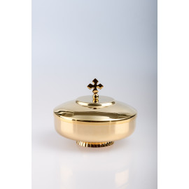 Ciborium, gold-plated with closure - 12.5 cm