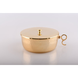 Ciborium, gold-plated with closure - 7 cm