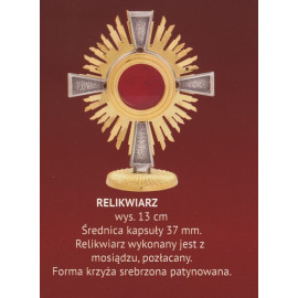 Brass reliquary, gold-plated - 13 cm