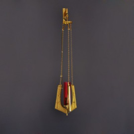 Hanging sanctuary lamp, brass