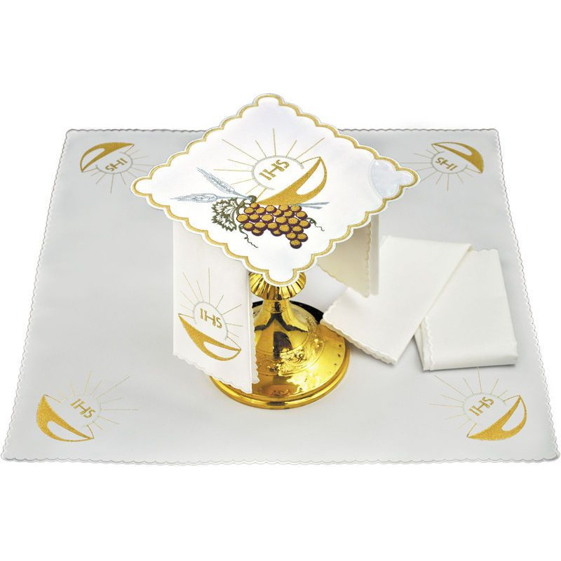 IHS chalice linen, grape - 28 - Best Catholic Shop