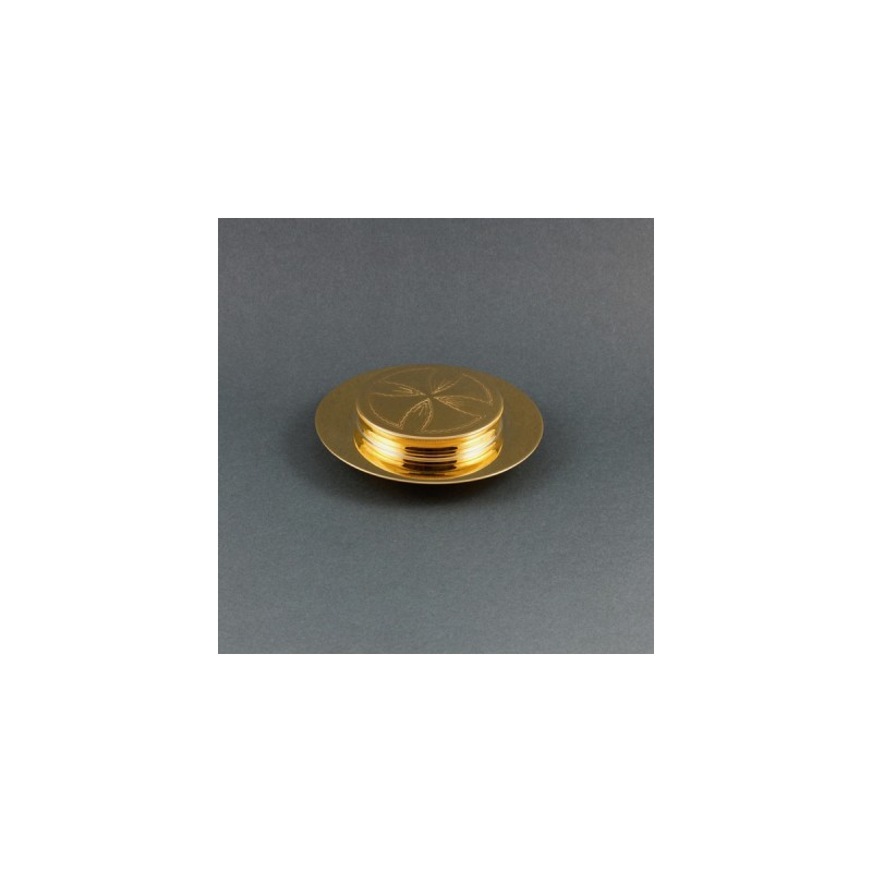 Paten for the sick a small, gold-plated brass 11 cm - Best Catholic Shop