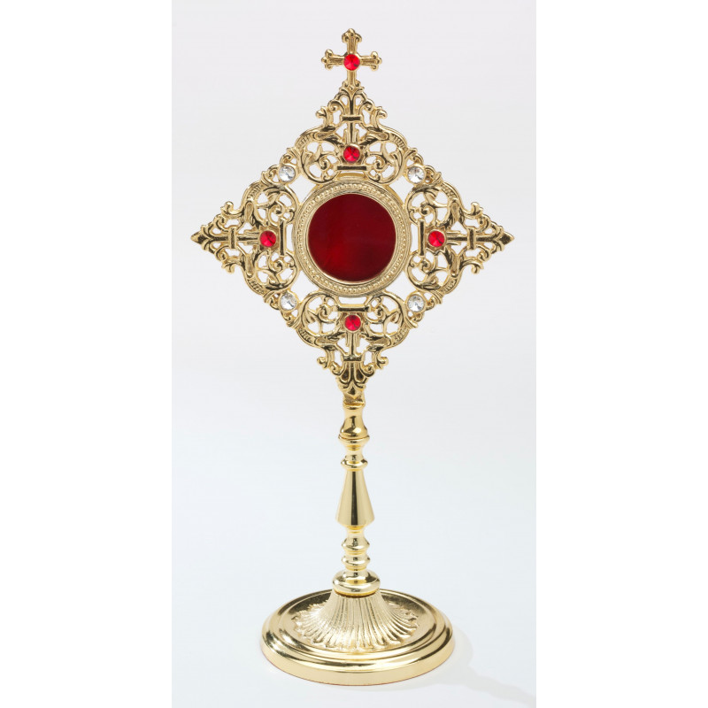 Reliquary - 32 cm, with gemstones, gold plated (2) - Best Catholic Shop