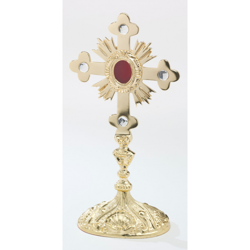 Reliquary - 28 cm, with gemstones, gold plated - Best Catholic Shop
