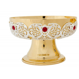 Paten decorated, brass, gold-plated - 9 cm