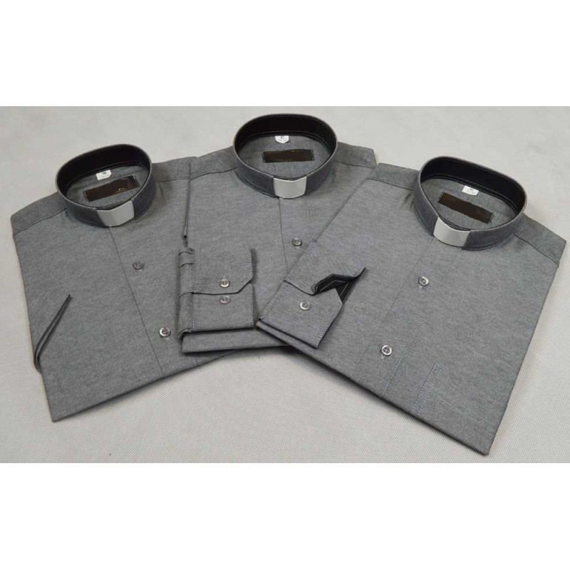 Clergy shirt - slim (tall), grey - Best Catholic Shop