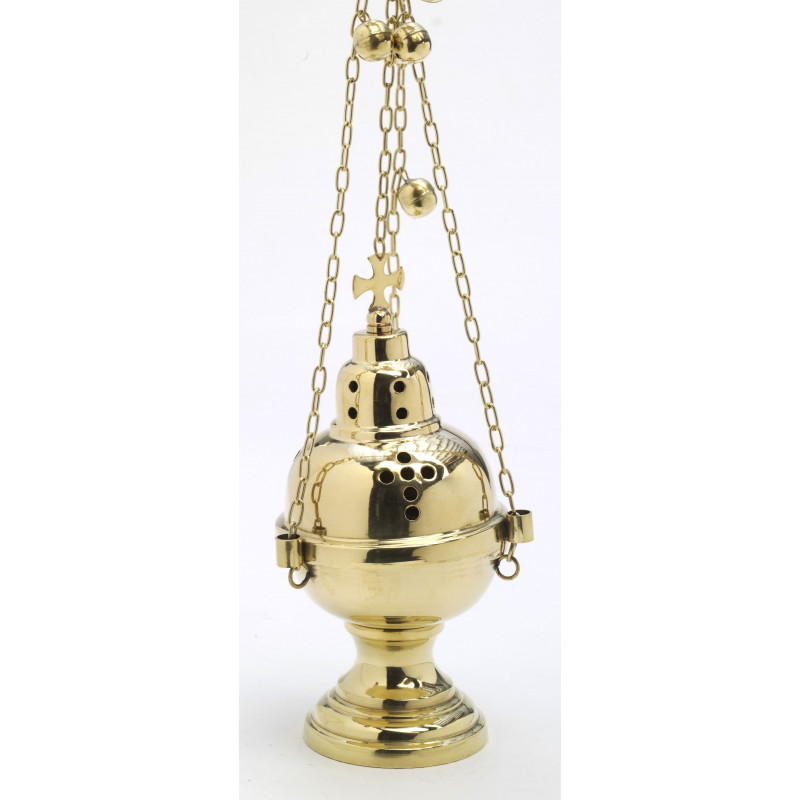 Brass thurible, gilded - 23.5 cm - Best Catholic Shop