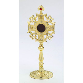 Reliquary with precious stones, gold-plated - 24 cm
