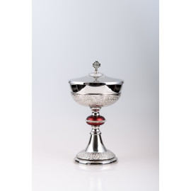 Ciborium, brass, nickel plated, silver plated - 27 cm (45)