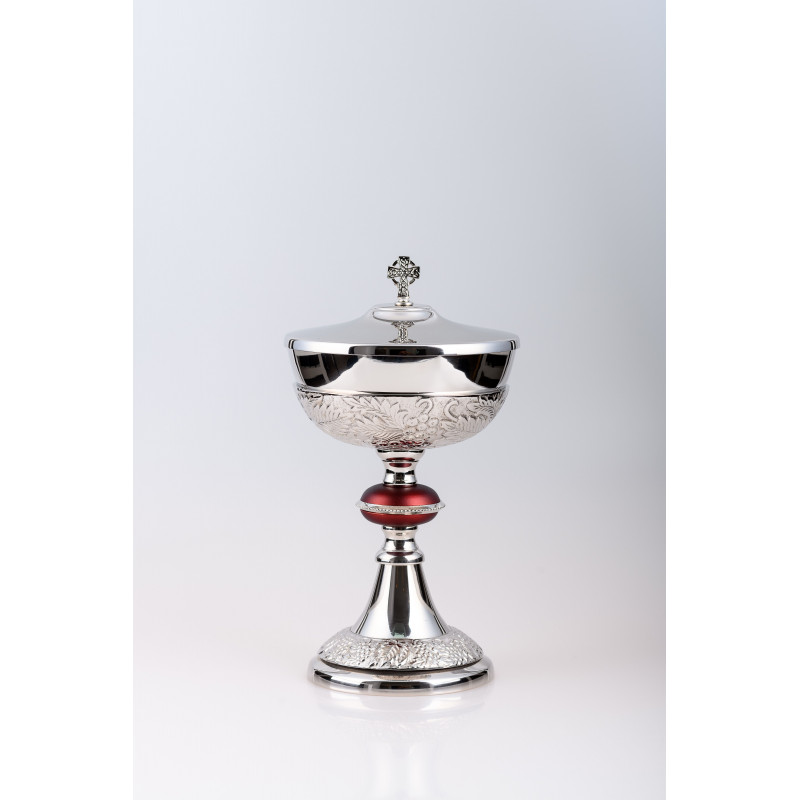 Ciborium, brass, nickel plated, silver plated - 27 cm (45) - Best Catholic Shop