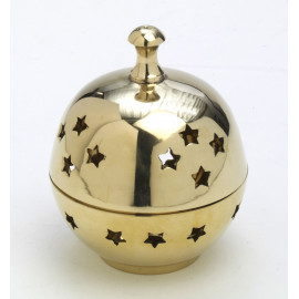 Brass incense burner with lid - 10 cm
