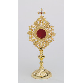 Reliquary - 25 cm with gemstones, gold plated (1)