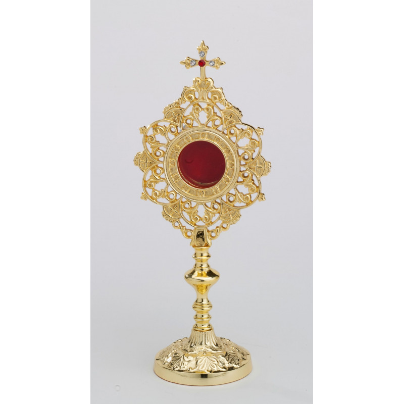 Reliquary - 25 cm with gemstones, gold plated (1) - Best Catholic Shop