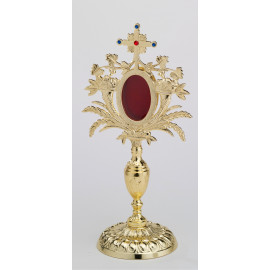Reliquary - 33 cm, with gemstones, gold plated