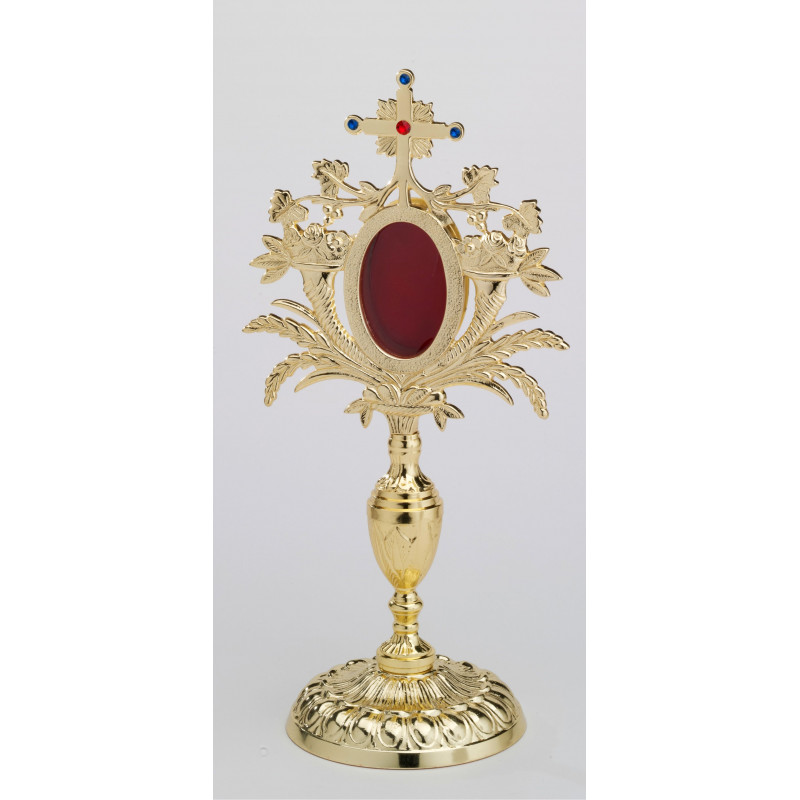 Reliquary - 33 cm, with gemstones, gold plated - Best Catholic Shop