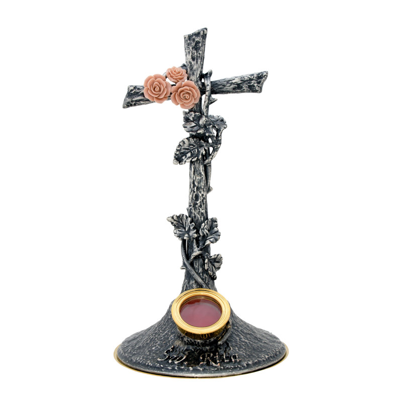 St. Rita's reliquary - silver plated, patinated - 30 cm - Best Catholic Shop