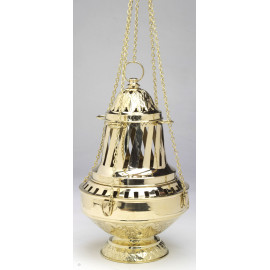 XXL thurible, decorated, gold plated