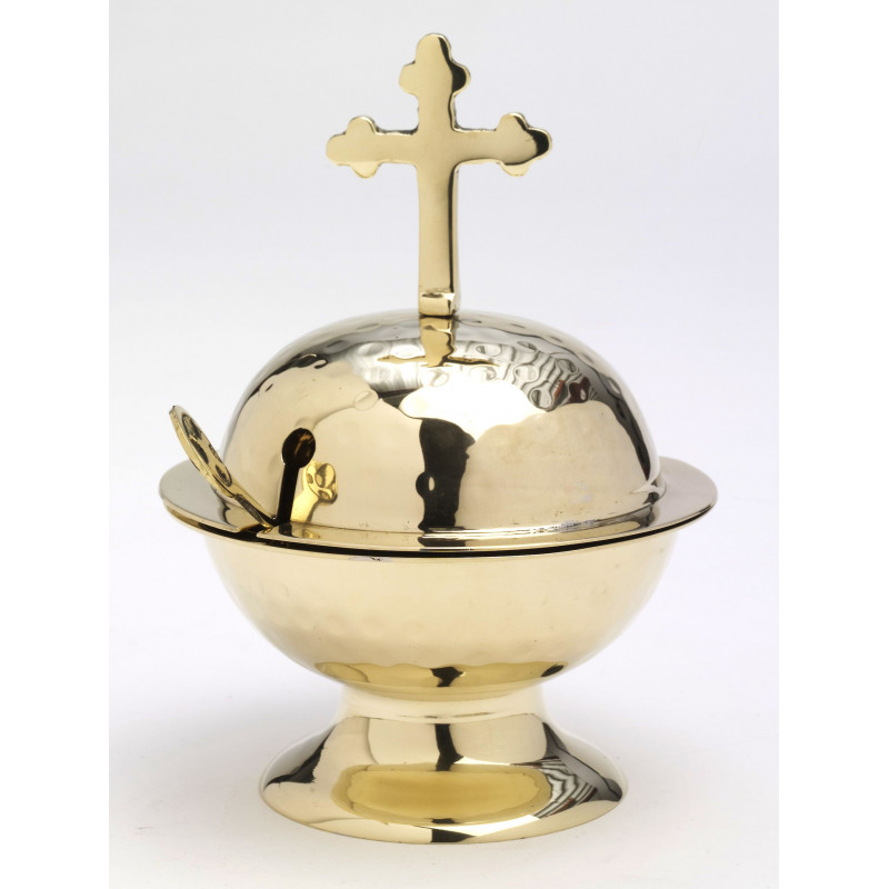 Boat with cross + spoon - 2 models (brass, nickel) - Best Catholic Shop