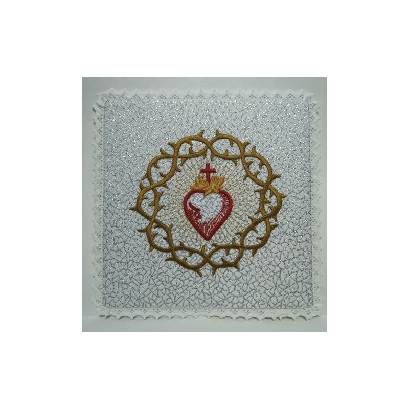 Chalice Pall - Sacred Heart Of Jesus With Crown of Thorns (6) - Best Catholic Shop