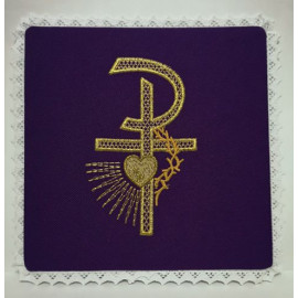 Chalice violet pall - P + Sacred Heart  With Crown of Thorns (2)