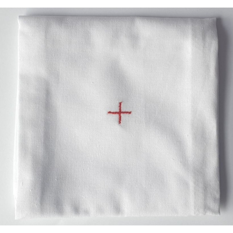 Corporal - embroidered red cross - 100% cotton - Best Catholic Shop