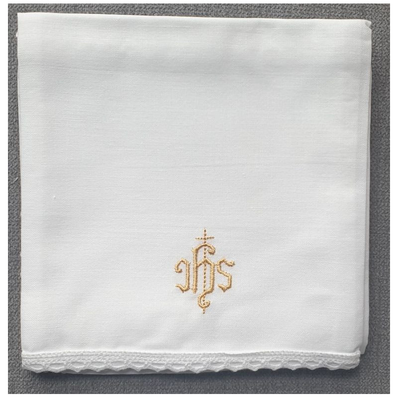 Corporal - embroidered gold ihs - gothic pattern - 100% cotton - Best Catholic Shop