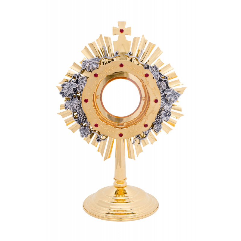 Gold plated monstrance height 31 cm (21) - Best Catholic Shop