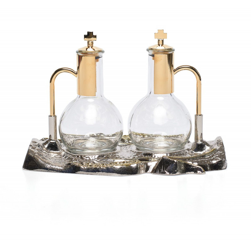 Glass cruets + tray (6) - Best Catholic Shop