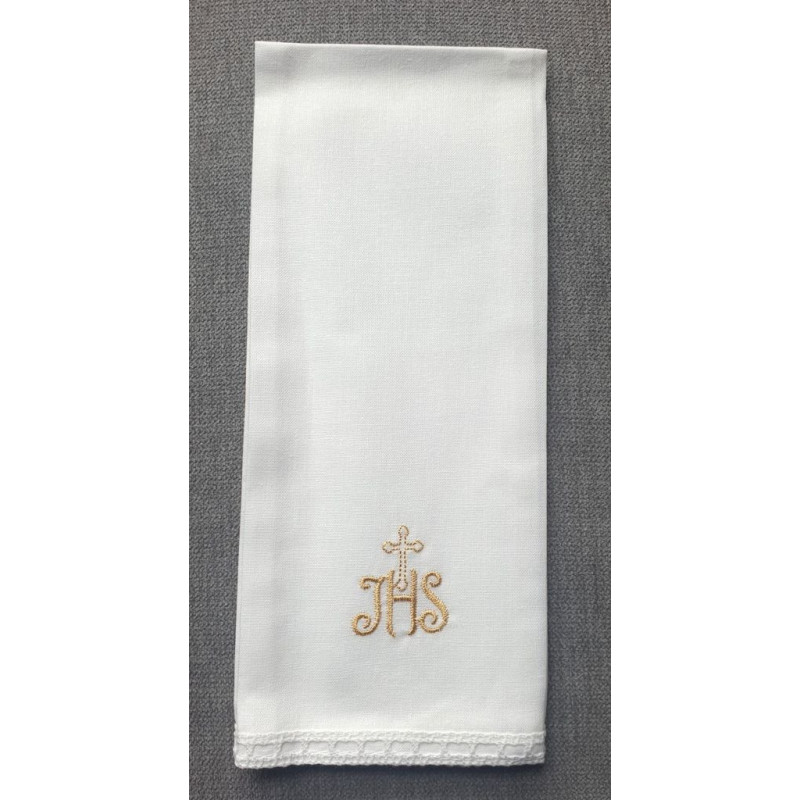 Purificator gold IHS cross - 100% cotton - Best Catholic Shop
