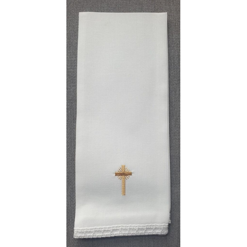 Purificator embroidered gold cross - 100% cotton - Best Catholic Shop