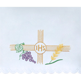 Altar Tablecloth embroidered IHS (10)