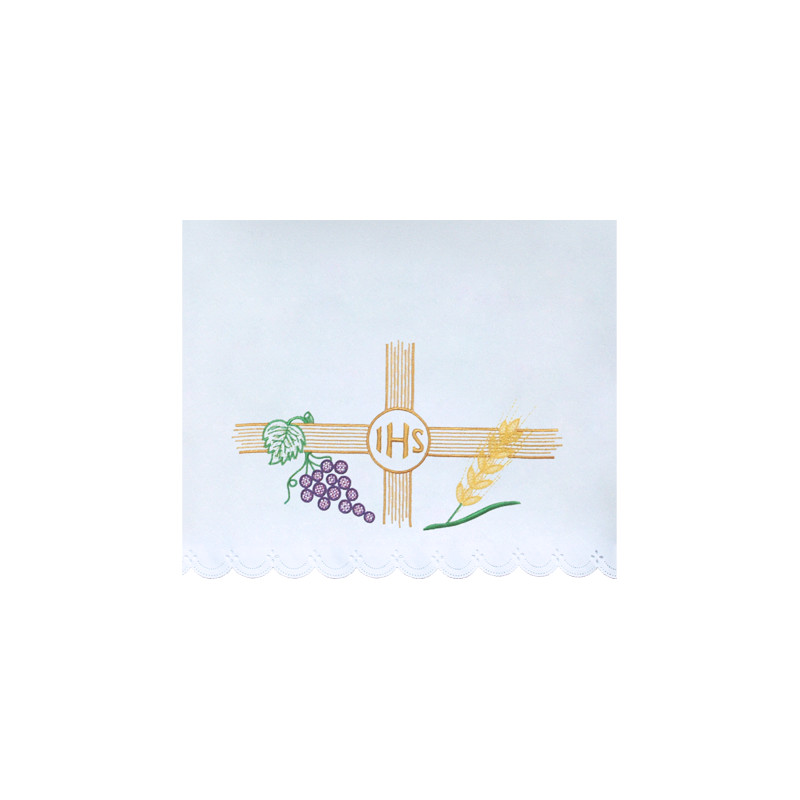 Altar Tablecloth embroidered IHS (10) - Best Catholic Shop