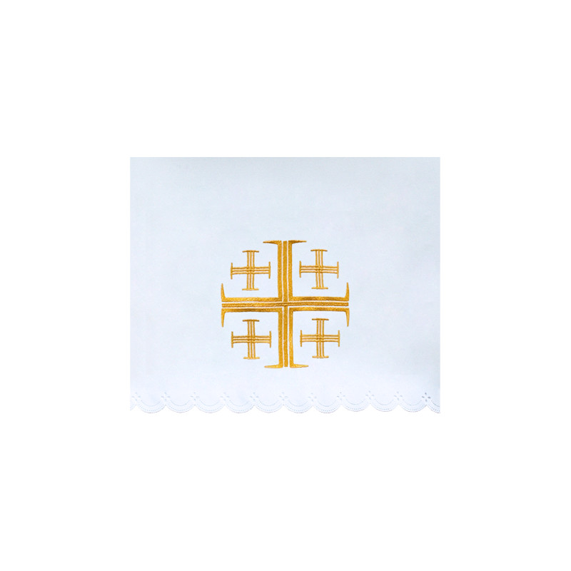 Altar Tablecloth Jerusalem cross (11) - gold embroidery - Best Catholic Shop